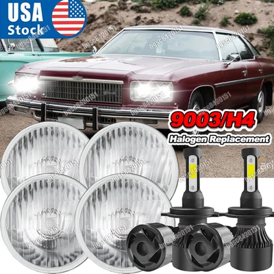6000K 5 3/4" 5.75"inch GLASS LED Headlight Hi/Lo For 1966-1976 Chevrolet Caprice - Image 1 of 4
