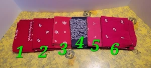 Mixed Lot of 6 Bandanas. USA And China. See Photos For Details & Condition - Picture 1 of 19
