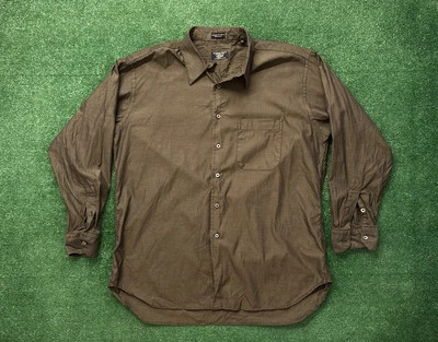 Camisa Gitman Bros Vintage Pinpoint Marrón Para Hombre Talla 17 34 Grande Hecha en EE. UU. Foto 1 de 4