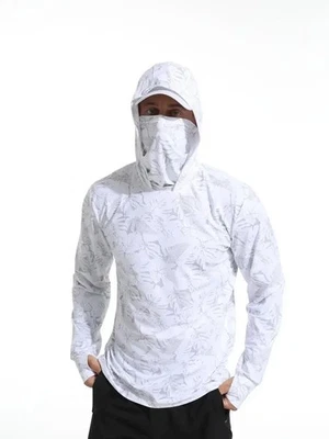 Fishing Shirt Hooded Men Fishing Clothes Outdoor Mask Hoodie Sun Uv Protection - Image 1 of 4