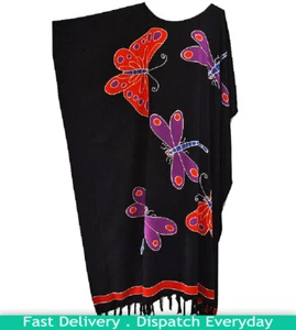 Ria Violeta Libélula Vestido Kaftán Caftán Estilo Hippy Vacaciones Verano Mano - Imagen 1 de 6