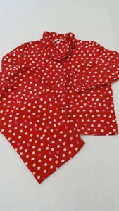 Victoria's Secret Pajamas Flannel Sz. S 100% Cotton Red Polka Dots - Picture 1 of 14