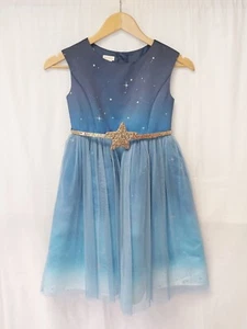 Monsoon Party, Flower Girl Dress. Variegated Blue. Sparkle. Stars. Belt. Age 8 - Picture 1 of 10