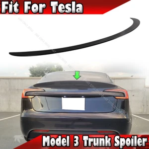 2024-2025 Fits Tesla Model 3 4D Sedan OE Type Trunk Spoiler Wing Painted Black - Foto 1 di 5