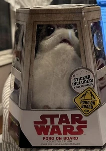 Peluche Star Wars Porg à bord avec ventouse et panneau autocollant NEUF - Photo 1/3