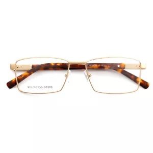 Moda Hombre Rectangular Acero Inoxidable Capaz RX Anteojos Marco Gafas 55-17-145 - Imagen 1 de 18