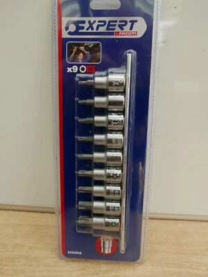 BRITOOL EXPERT BY FACOM E032936 9PCE 1/2" HEX TORX BIT SOCKET SET + RAIL - Image 1 of 2