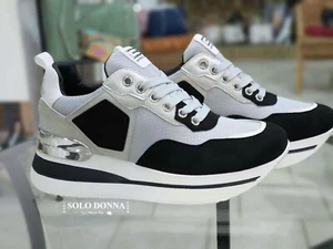 SNEAKERS DONNA NERO ANTONIO BASILE LT94853SD PRIMAVERA ESTATE SCARPE SPORT