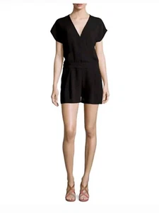 NWT  Diane von Furstenberg Silk Emerson Jumpsuit  Romper Black Size 2 - Picture 1 of 7