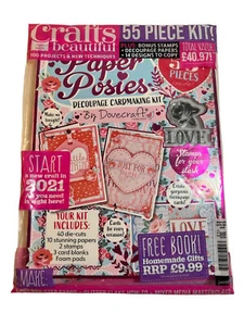 Crafts Beautiful MAGAZINE Paper Posies Jan 2021 Issue 354 Cardmaking & More! BN! - Picture 1 of 2