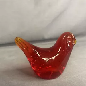 Vintage Glass Red Bird - Picture 1 of 4