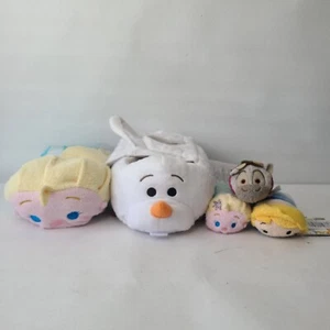 Disney Store Tsum Tsum Frozen Fever Olaf Plüsch Tasche Set unvollständig Elsa 8 Zoll - Bild 1 von 23