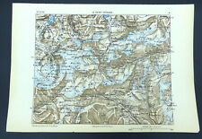 1881 Military Map of Gotthard Pass Switzerland Ticino Swiss Alps Mountains 19thC