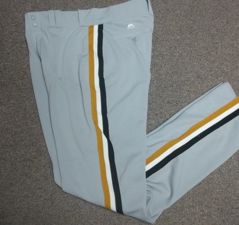 PITTSBURGH PIRATES THROWBACK GREY MAJESTIC PRO BASEBALL PANTS 32-42 WAIST Cover