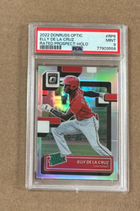 2022 Donruss Optic RP-6 Elly De La Cruz Rated Prospect Silver Holo Graded PSA 9