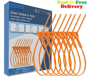 8 Pack 25inch Drain Snake Clog Remover, Drain Hair Remover, Sink Snake Drain ... - Picture 1 of 7