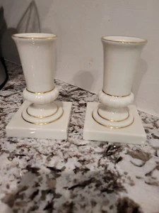 pair of classic Lenox Lancaster Candlesticks 4 inch - Picture 1 of 4