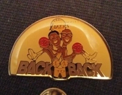 LA Lakers 1987-1988 Seasons Champions Magic Johnson Vs Kareem   Abdul Jabbar Pin - Image 1 of 2