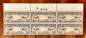 U.S. #C8 VF NH TOP Plt. # Blk. 6 Catalog $45.00 - Picture 1 of 2