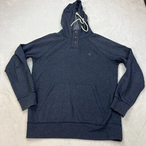 Volcom Hoodie Men Medium Charcoal Sweatshirt Sweater Henley Snap Skater Heavy - Picture 1 of 8