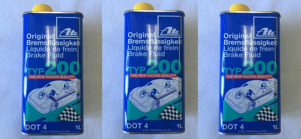 Juego de 3 ATE DOT 4 TIPO 200 - Líquido de frenos (alto punto de ebullición) - 706202 Foto 1 de 2