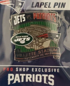 2019 New York Jets New England Patriots GAME DAY PIN 9/22/19 GILLETTE STADIUM - Picture 1 of 5