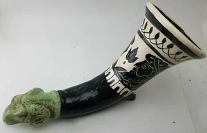 RHYTON Greek Terracotta Ceremonial-BRONZE-RARE Bronze sheep's head ANCIENT - Picture 1 of 11