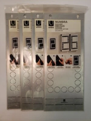 NUMBRA House Number (2) Umnra Modern BIG Custom Metal Silver / Black 12" New - Image 1 of 4