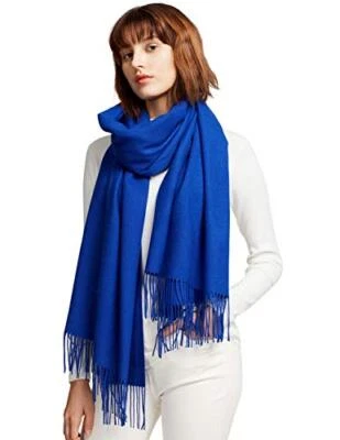  Mantones pashmina grandes suaves de cachemir para mujer envolturas bufanda ligera azul real Foto 1 de 4