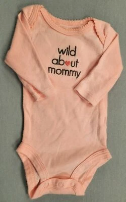 Baby Girl Clothes Just One You Carter's Newborn Pink Wild About Mommy Bodysuit - Image 1 of 2