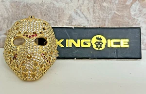 KING ICE Gold Blinged Hockey Mask New Pendant Only No Chain - Picture 1 of 4