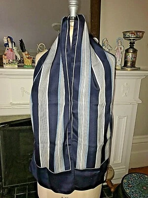 De Colección Para Hombre Pierre Cardin Bufanda Larga Años 80 Azul Marino Cielo Blanco Rayas EXCELENTE Foto 1 de 3