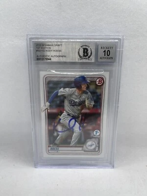 Kody Hoese Signed 2020 Bowman Draft 1st Edition Beckett Grade 10 Auto Dodgers 2 - Image 1 of 2
