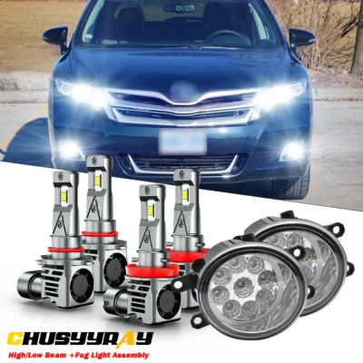 6x Bombillas LED altas/bajas + Faro antiniebla parachoques para Toyota Venza 2009-2015 Foto 1 de 4