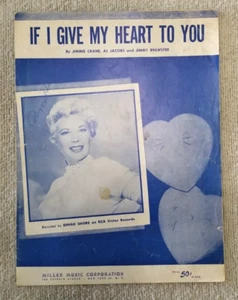 If I Give My Heart To You, Dinah Shore - Vintage Sheet Music -Miller Music 1953 - Picture 1 of 5