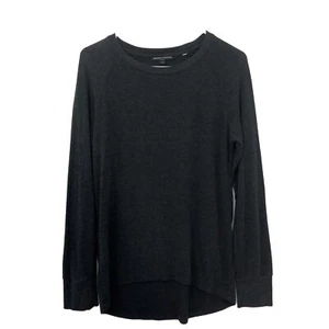 Brandy Melville Stretch Knit Top One Size  Boho Gray Stretch Tunic Long Sleeve - Picture 1 of 9