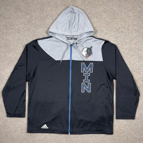 Minnesota Timberwolves Hoodie Mens Size XL Black Full Zip NBA Basketball Casual Cover