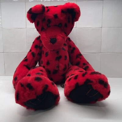 First & Main Zooglies Red With Black Spots Soft Plush Stuff Animal Head Jointed - Image 1 of 4