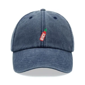 Hot Sauce Bottle Baseball Cap Vintage Washed Unisex Dad Hat Chilli Boyfriend - Picture 1 of 11
