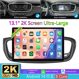 13.1" 2K Android 14 8 Core Car Radio 64G Apple CarPlay For Kia Sorento 2015-2020 - Bild 1 von 22