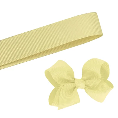 5 Yards Solid Light Yellow Grosgrain Ribbon Yardage DIY Crafts Bows USA - Image 1 of 2