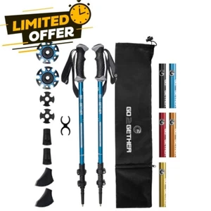 Trekking Hiking Poles Aluminum Hiking Walking Sticks with Quick Adjustable Locks - Picture 1 of 8