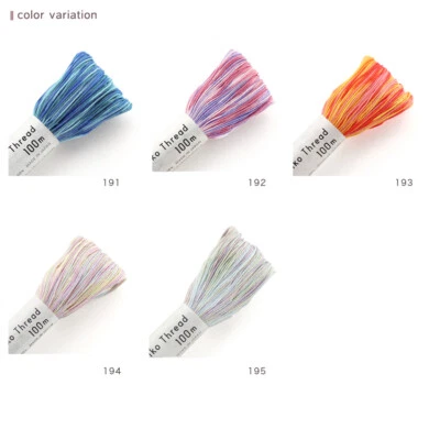 2022 New JAPANESE Embroidery SASHIKO Olympus Thread Colorful 100m 191-195 set - Image 1 of 4