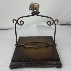 Servilletero Vintage Elefante Acabado Ajustable Metal Acero Resina Bronce Envejecido - Imagen 1 de 11