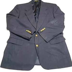 H. Freeman & Son Men's Wool Sport Coat Solid Dark Navy Blue Pattern  - Picture 1 of 10