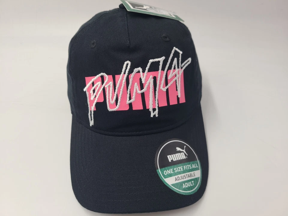 Women Puma Strapback Adjustable Hat Cap Cotton Casual Baseball Dad Black Pink - Image 1 of 4