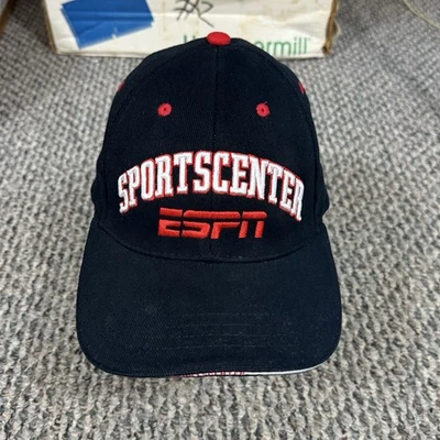 Vintage ESPN Sportscenter Hat Adult Black Strapback Sport Athletic Outdoor Y2K - Image 1 of 4