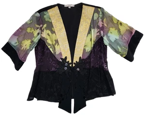 Spencer Alexis Vintage 90s Y2K Mixed Print Dress Floral Lace Size M Boho - Bild 1 von 10