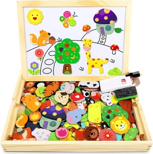 110 PCS Puzzle Magnetico Legno - Lavagna Animali Giocattolo per Bambini - Giochi - Foto 1 di 12
