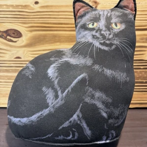 Vintage Adeline Halvorson Black Cat Weighted Doorstop USA 11" tall - Picture 1 of 11